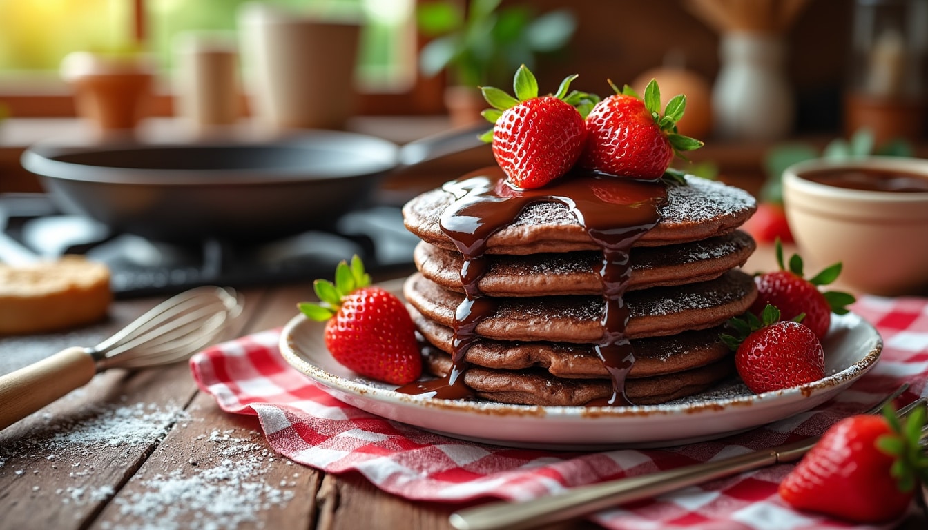 découvrez notre recette facile de crêpes au chocolat que vous pouvez réaliser chez vous. savourez des crêpes moelleuses et gourmandes en quelques étapes simples, idéales pour un dessert ou un goûter délicieux. parfaites pour toute la famille !